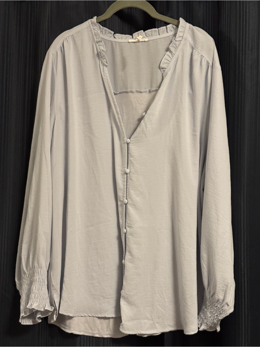 Light Blue Long-Sleeve Button Front Shirt